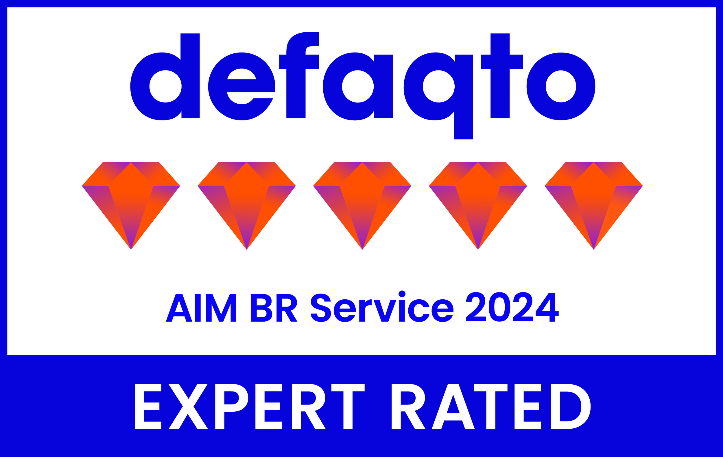 Our AIM IHT service has been awarded 5 Diamond and 5 Star ratings from Defaqto.