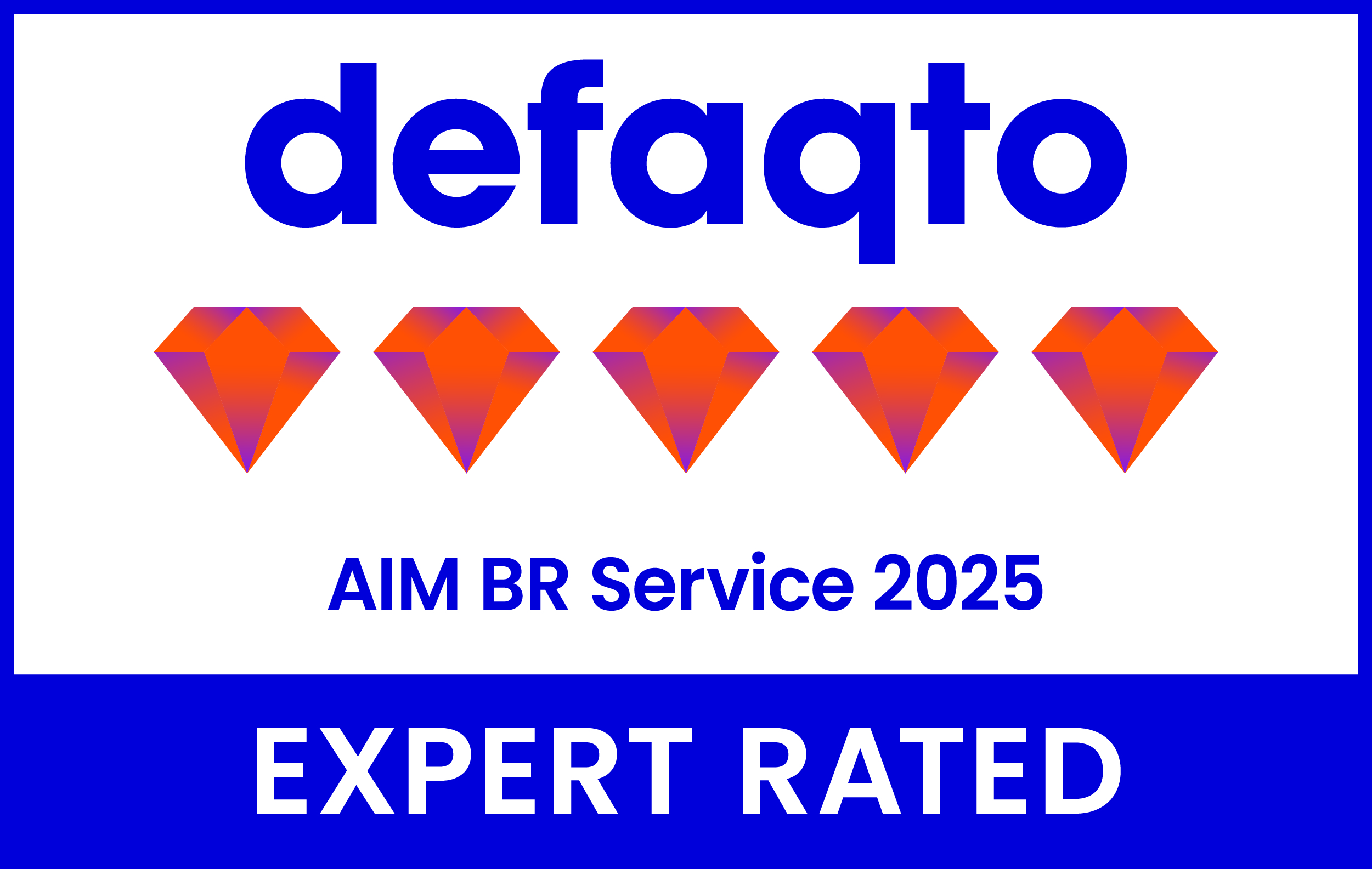 Our AIM IHT service has again received Defaqto 5 Diamond and 5 Star ratings